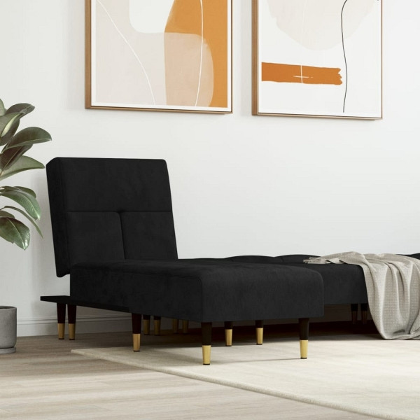 vidaXL Chaiselongue Schwarz Samt, Füllung: Schaumstoff, 352811
