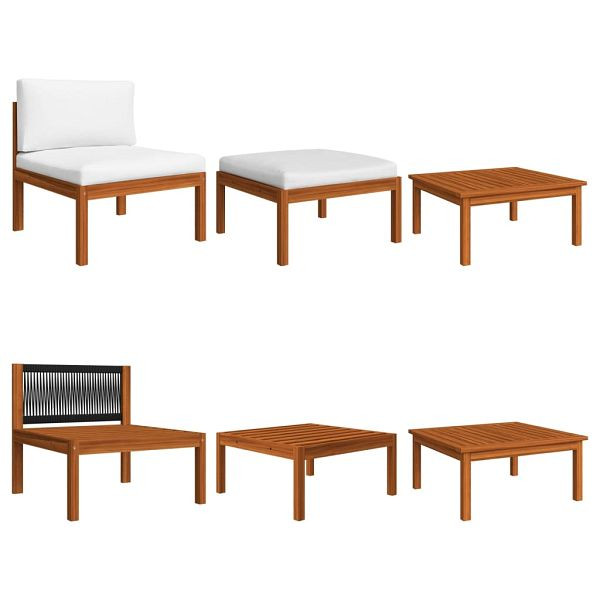 vidaXL 3-teilig Garten-Lounge-Set mit Auflagen Akazie Massivholz, 312425