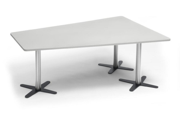 Deskin Konferenztisch DUBLIN, Dekor: Lichtgrau, Gestellfarbe: Verchromt / Anthrazit RAL 7016, BxHxT: 2000 x 735 x 1410 mm, 330283