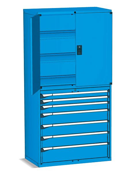 Fami Master Schubladenschrank KEY COMFORT C0, 54x27 Einheiten, mit 7 Schubladen, B 1020 mm T 598 mm H 2000 mm, dunkelgrau RAL7000, M52A200C010FY01