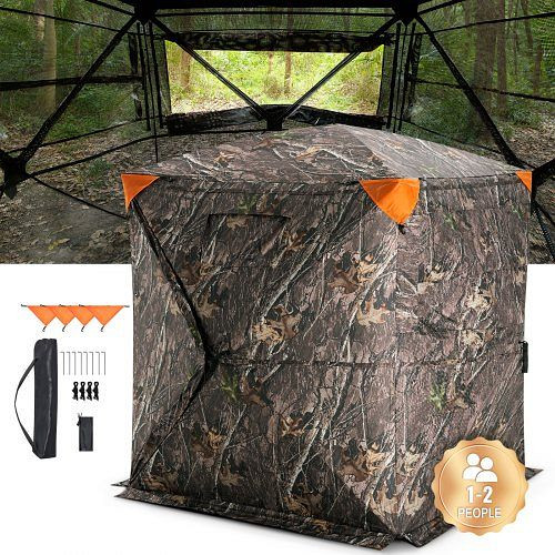 VEVOR Jagdblende Jagdversteck 270° Durchsichtige Bodenblende 141x141x170cm, Perspektivischer Stil, SLCFXTSK55YCV5MMWV0