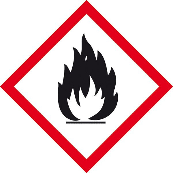 SafetyMarking GHS-Gefahrenpiktogramm, Symbol 02: Flamme, BxH 10x10 cm, Folie, selbstklebend, 21.B1000-02