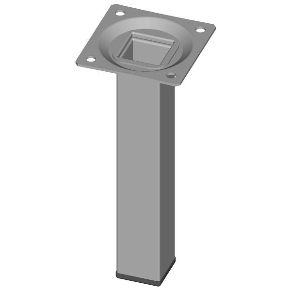 Element System STAHLROHRFUSS, LOSE, 25X25, M10, 150 mm, WEISS ALU, VE: 4 STÜCK, 11101-00128
