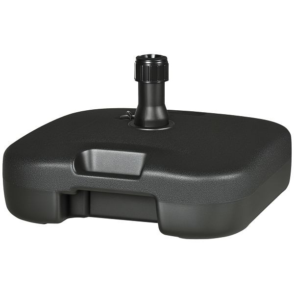 Outsunny Sonnenschirmständer Schirmständer Schirmhalter befüllbar mit Sand Wasser abgerundete Ecken HDPE-Kunststoff Schwarz 46 x 45 x 26 cm, 84D-050