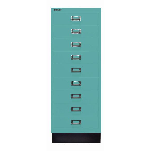 Bisley MultiDrawer™, Inkl. Sockel, DIN A3, 9 Schubladen, 659 aquamarin, L39A39S659