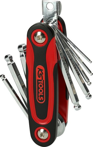 KS Tools Kugelkopf-Innensechskant-Winkelstiftschlüssel-Klapphalter, 8-teilig, 158.3520