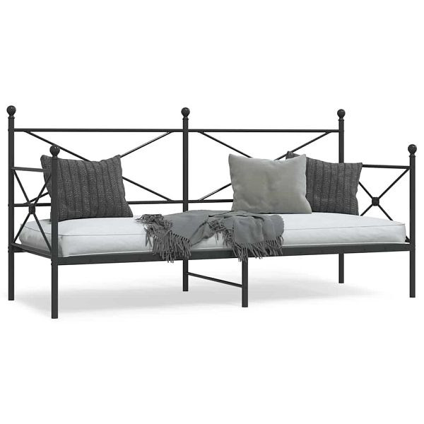 vidaXL Tagesbett ohne Matratze Schwarz 80x200 cm Stahl, 4104666