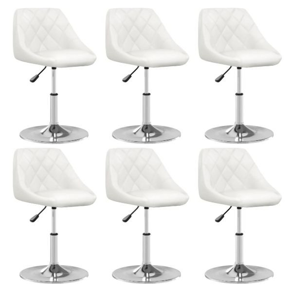 vidaXL Esszimmerstühle 6 Stk. Weiß Kunstleder, elegant, 3088645