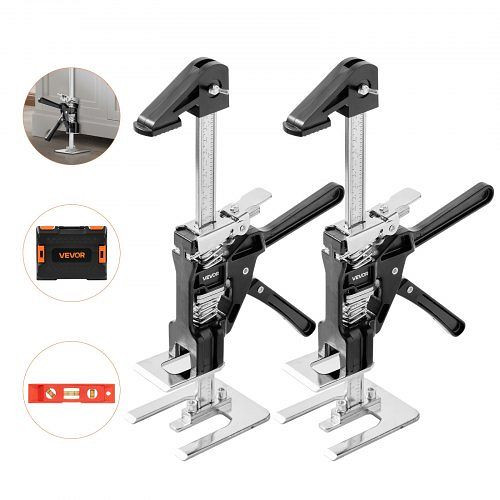 VEVOR Armwagenheber, VE: 2 Stück, 200 kg, 165 mm Hub, mit Wasserwaage, 2 Modi, für Türen Fenster Möbel, Schwarz, TGQ170MM2DHS09LQLV0