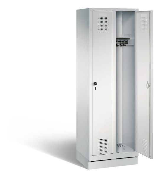 C+P Garderobenschrank Evolo, H1800xB610xT500mm, Farbe: Lichtgrau, 48020-20 S10003