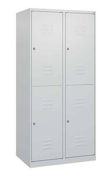 C+P Doppelstöckiger Spind Classic PLUS, 2 Abteile, 1700x800x500mm, 7035/7035, Zylinderschlösser, 0803007-22 S10021
