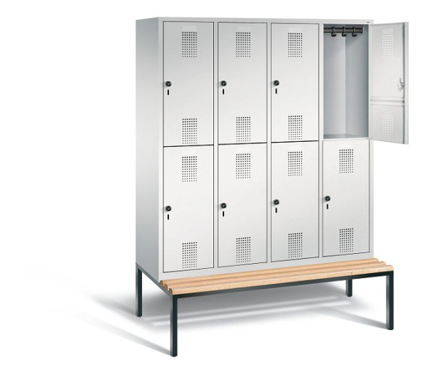 C+P Spind doppelstöckig Evolo, H2090xB1590xT810mm, Farbe: Lichtgrau, 48350-42 S10007