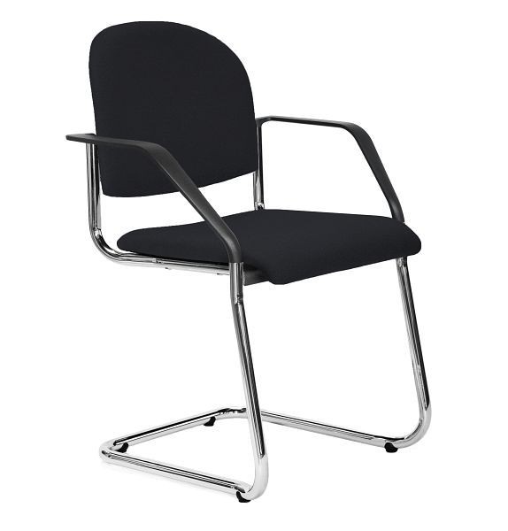 bemefa Freischwinger lupus mir runder Rückenlehne mit Armlehnen schwarz, 0498-1055/11-000000
