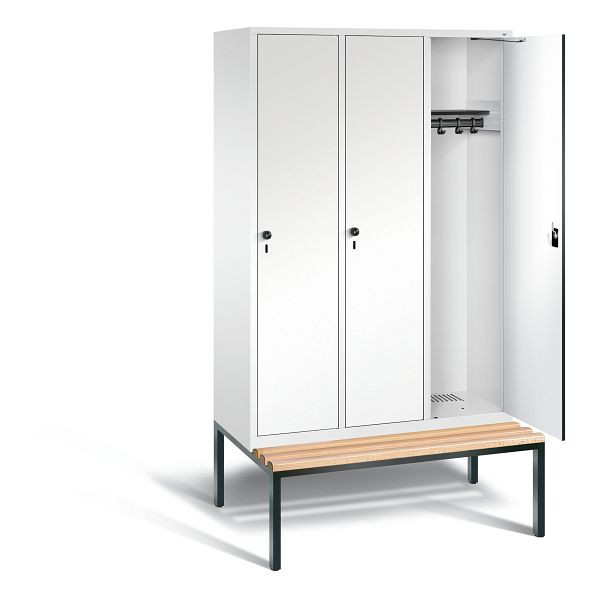 C+P Garderobenschrank Evolo, H2090xB1200xT815mm, Farbe: Verkehrsweiß / Dekor Weiß, 48050-32 S10467