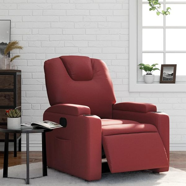 vidaXL Relaxsessel Elektrisch Weinrot Kunstleder, 3204420