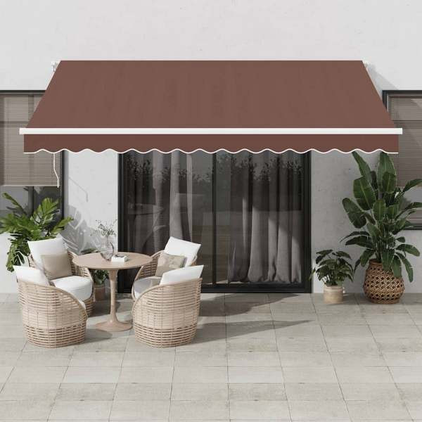vidaXL Markise Manuell Braun 400x300 cm, Polyester, 3215630
