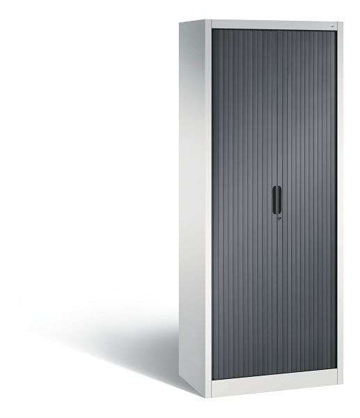 C+P Rollladenschrank Omnispace, H1980xB800xT420mm, Farbe: Grau/Schwarzgrau, Griffmulde, 5 OH, 3201-00 S10169