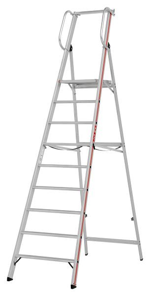 HYMER Plattformleiter mit Handlauf, 9 Stufen, Standhöhe 2,10 m, 808009