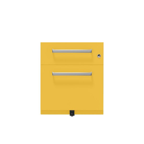 Bisley Rollcontainer Note™, 2 Schubladen, Tiefe 775 mm, Designgriff, 642 sunflower, NWH79M7BF642