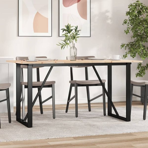vidaXL Esstisch O-Gestell 140x80x75 cm Massivholz Kiefer und Gusseisen, 3282676