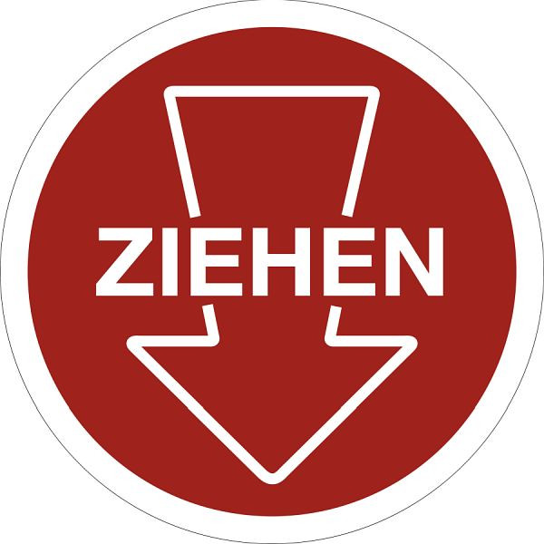 Moedel Piktogramm Ziehen mit Pfeil, Folie, Ø 100 mm, 52314