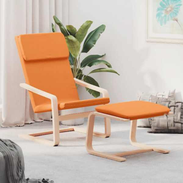 vidaXL Relaxsessel mit Hocker Dunkelgelb Stoff, 3154420