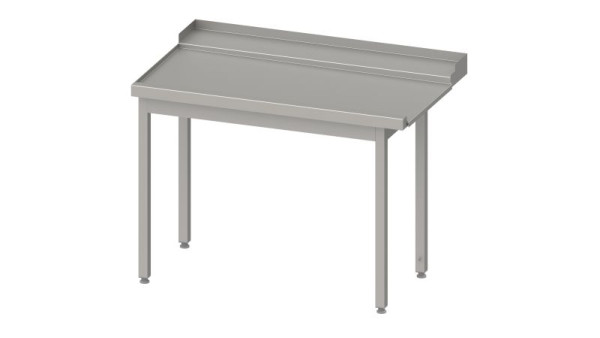 Stalgast Ablauftisch, Korbführung mit Gefälle, ohne Grundboden 800x750x880mm, Anbauseite links, mit Aufkantung, verschweißt, VAL08710LA