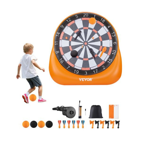 VEVOR Aufblasbares Fußball-Dartboard mit 4 Kickbällen 6 Darts 200x140x200cm, BQJXZQFB2MCSC34BU001V2