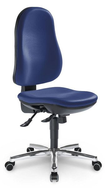 Deskin Bürostuhl COMFORT S ohne Armlehnen, Fußkreuz verchromt, Bezug Softex S, Farbe blau, 349209
