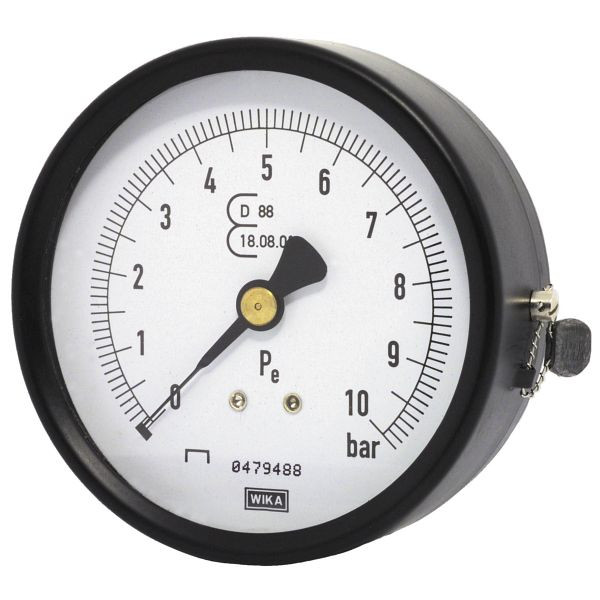 ELMAG Druckmanometer 0-10 bar, Ø 80 mm, Ø 1/4', Außengewinde hinten, 46123