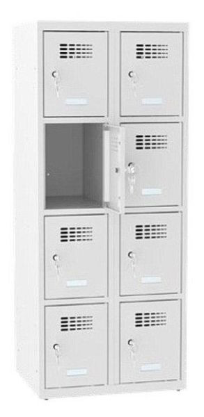Eurobox Garderobenspind, 2 Abteile 8 Fächer, 400 mm, H: 1450 mm, 0720-040204