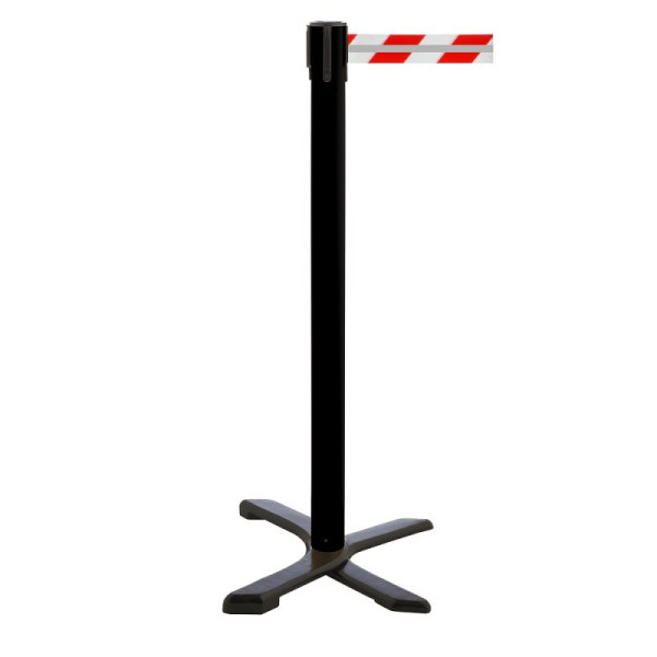 Stein HGS Personenleitsystem 'P-Line Compact Reflex' aus Kunststoff, reflektierendes Gurtband, rot/weiß mit Reflektorstreifen, 2,3 m, schwarz, 65855.0005