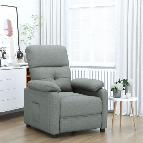 vidaXL Relaxsessel Dunkelgrau Stoff, Zurücklehnen, 348276