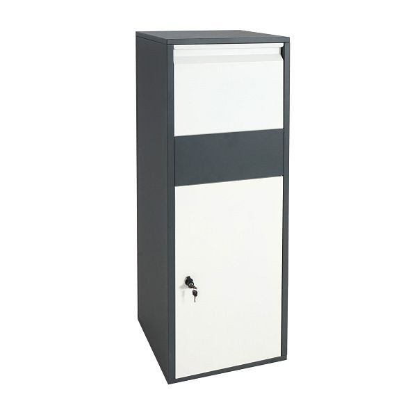 Mendler Paketkasten HWC-G80, Paketbox Standbriefkasten Paketbriefkasten Größe XL, verzinkt anthrazit-weiß, 78626