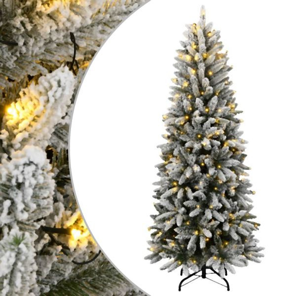 vidaXL Künstlicher Weihnachtsbaum mit Schnee 300 LEDs 240 cm, 3315767