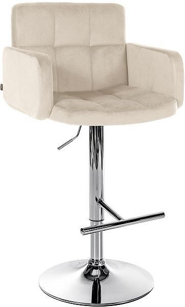 CLP Barhocker Los Angeles Samt chrom, creme, 323097