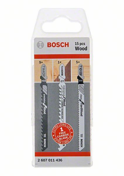 Bosch Sägeblätter JSB, Holz, 15er-Pack, 2607011436