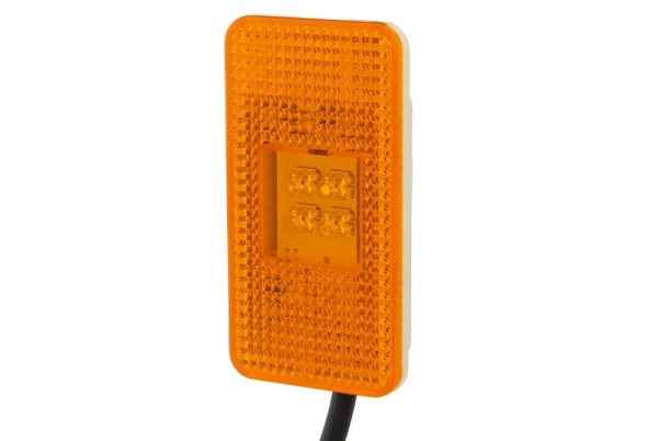 HELLA Seitenmarkierungsleuchte, LED, 24V, geklebt/Anbau, Lichtscheibenfarbe: gelb, Kabel: 500mm, rechts/links, 2PS 007 972-011