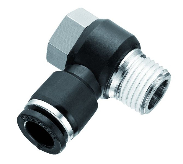 Prevost Winkel-Schwenkverschraubung mit konischem Außengewinde - RPB MR, AG BSPT= R 3/8, für Schlauch mit Außen-Ø= 12 mm, VE: 5 Stück, RPB MR1202