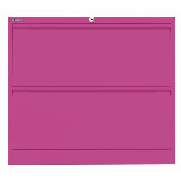 Bisley Hängeregistraturschrank, doppelbahnig, 2 HR-Schubladen, 681 fuchsia, DF2681