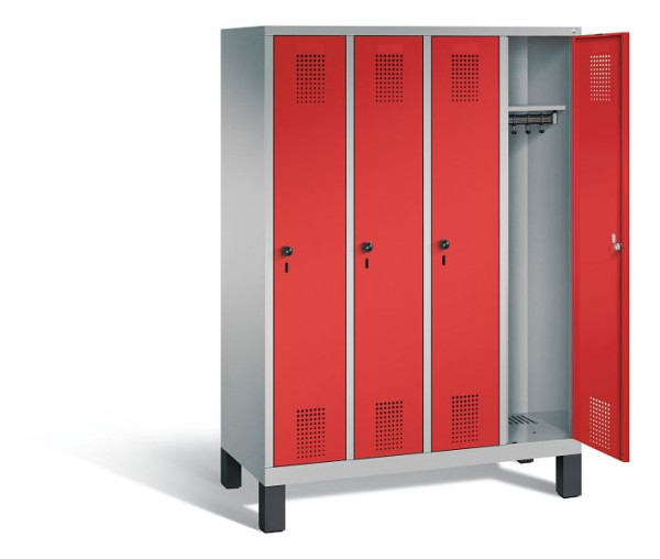 C+P Spind Evolo, H1650xB1190xT500mm, Farbe: Weißaluminium / feuerrot, 480106-40 S10030