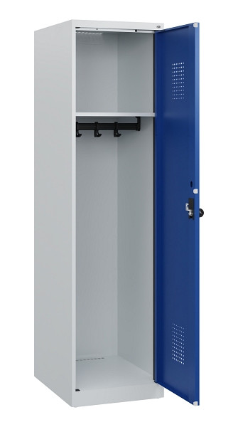 C+P Spind Evolo PLUS, 1 Abteil, 1530x400x500mm, 7035/5010, Drehriegel, 0490005-12 S10006