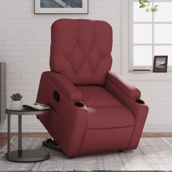 vidaXL Relaxsessel mit Aufstehhilfe Weinrot Kunstleder, 3204776