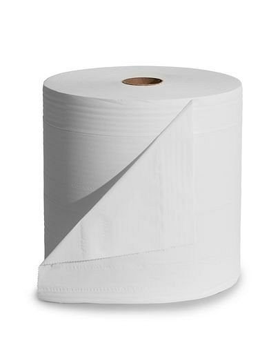 DENIOS Robuste Zellstofftücher, 4-lagig, 1 Rolle, weiß, 130037