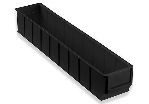 DENIOS pro-line ESD-Regalkasten pro-line C3-S, PP, 91 x 500 x 81 mm, schwarz, VE: 24 Stück, 265172