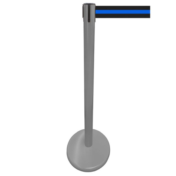 Stein HGS Personenleitsystem -P-LINE Future-, Metall/ anthrazit, schwarz/blau/schwarz waagerecht (gestreift), mit magnetischem Gurtendstück, 12792-0704