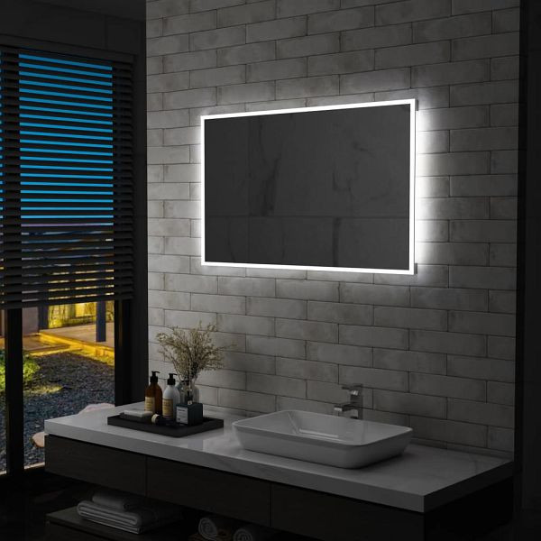 vidaXL Badezimmer-Wandspiegel mit LEDs 100x60 cm, 144728