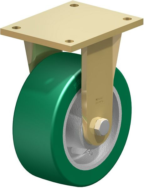 Blickle BS-GST 202K Stahlgeschweißte Schwerlast-Bockrolle, Blickle Softhane®, Grün, 744930