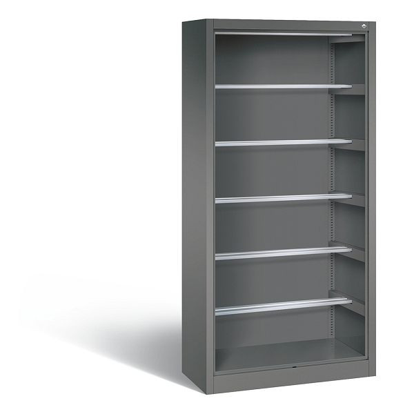 C+P Stahlregal mit Rückwand Acurado, H1950xB930xT400mm, Farbe: Vulkangrau, 9160-600 S10010