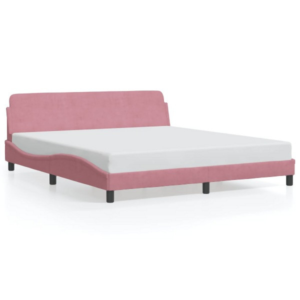 vidaXL Bettgestell mit Kopfteil Rosa 180x200 cm Samt, 373237